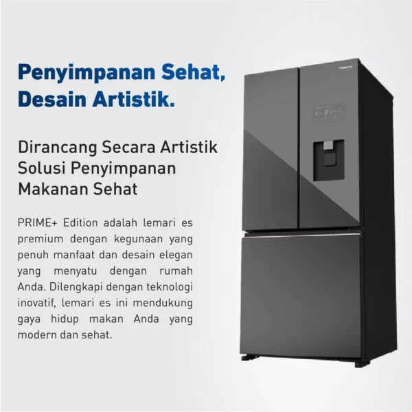 panasonic nr cw530xmms multidoor prime freeze + nanoe x dark mirror garansi resmi original