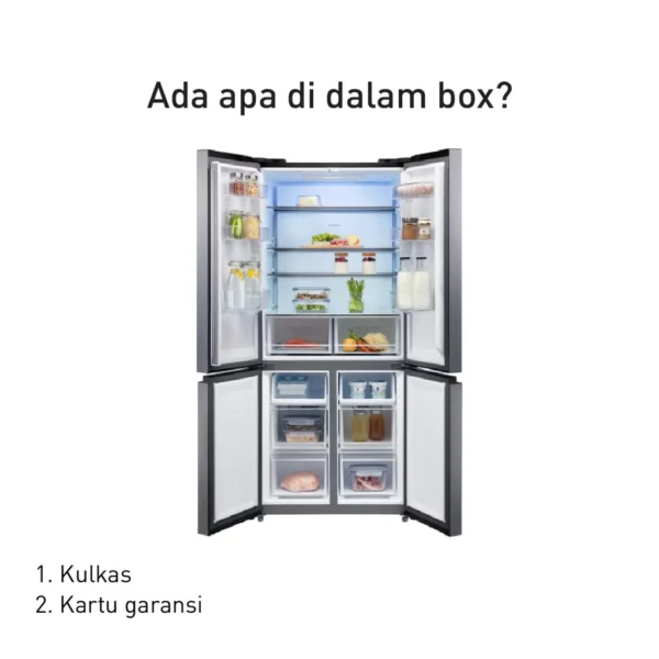 panasonic nr xc561cuzd kulkas multidoor inverter quattro black garansi resmi original