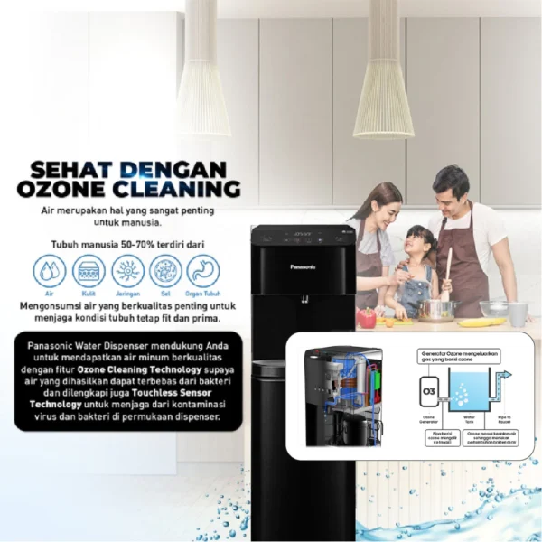 panasonic ny wdb91dask touchless water dispenser bottom loading black garansi resmi original