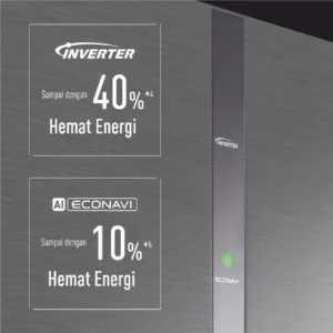 panasonic nr bx471cpkd kulkas 2 pintu inverter + prime fresh black garansi original resmi