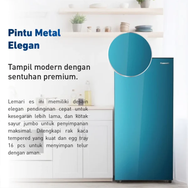 panasonic nr af171s a kulkas 1 pintu [155 l] blue garansi resmi original