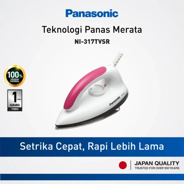 panasonic ni 317tvsr dry iron rose red garansi resmi original