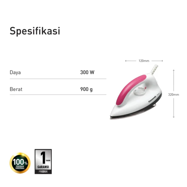 panasonic ni 317tvsr dry iron rose red garansi resmi original
