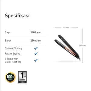 panasonic eh hs99 k415 ceramic hair straightner black garansi resmi origional