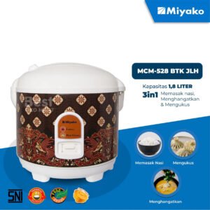 rice cooker miyako mcm528btk magic com magic warmer plus 1.8l 3in1 395w batik garansi resmi original
