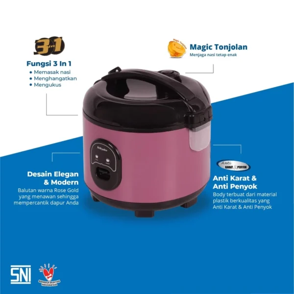 magic com miyako mcm507sbc nanoal rice cooker 1.8 liter magic warmer plus 3in1 garansi resmi original