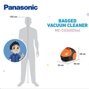 panasonic mc cg240d546 bagged vacuum cleaner [2.8 kg] orange black garansi resmi original