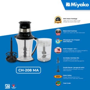 chopper miyako ch208ma food processor penggiling daging 2 liter 300 watt garansi resmi original