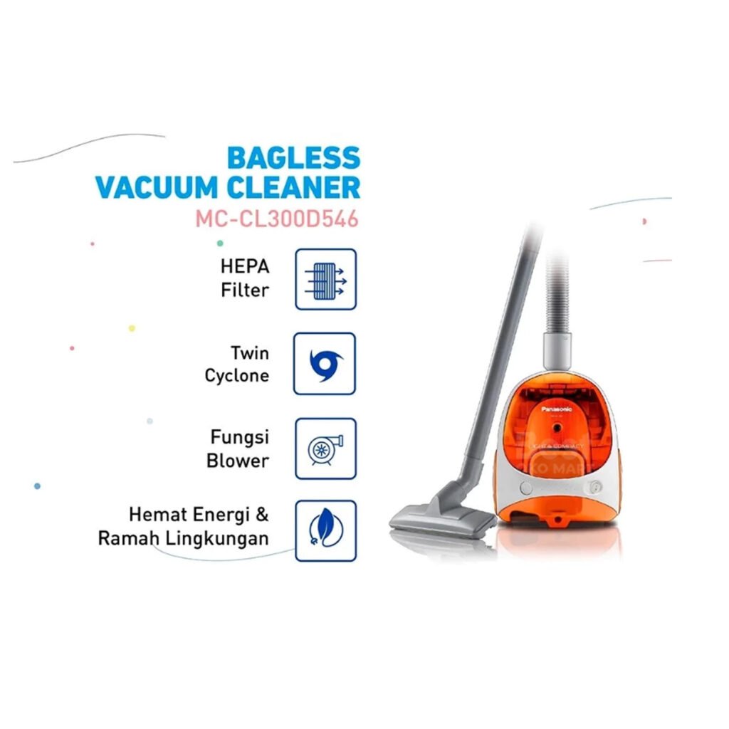 panasonic mc cl300d546 bagless vacuum cleaner [3 kg] orange garansi resmi original