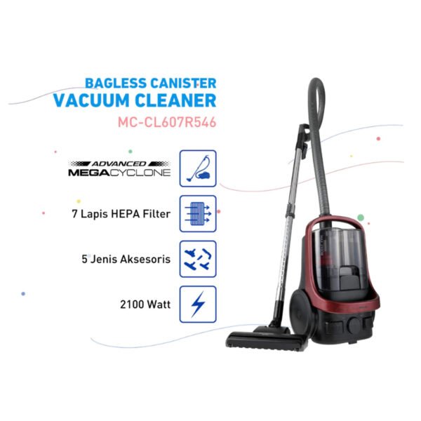 panasonic mc cl607r546 advanced mega cyclone vacuum cleaner ruby red garansi original resmi