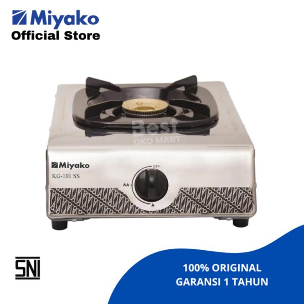 kompor gas miyako kg101ss stainless steel 1 tungku garansi resmi original