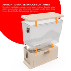 maspion rice box kotak beras kapasitas 12 kg mrd 12 garansi resmi original