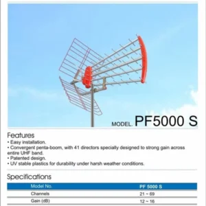 antena tv pf 5000 antena analog luar pf5000 garansi resmi original