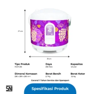 magic com miyako mcm516 panci nanoal magic warmer plus 3in1 rice cooker 1.8 liter 395w garansi resmu original