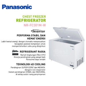 panasonic nr fc301m w chest freezer 300 liter garansi resmi original