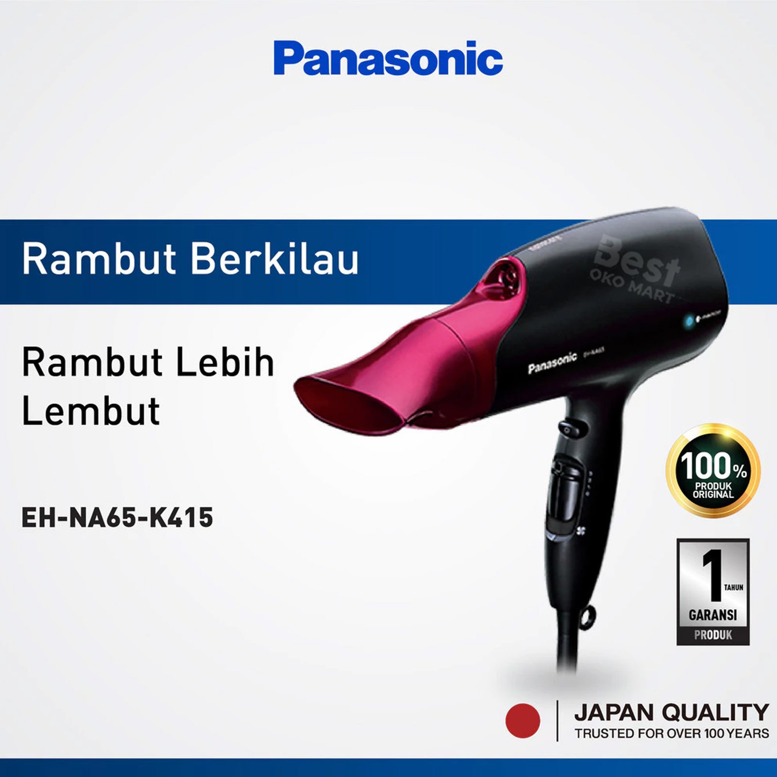 panasonic eh na65 k415 hair dryer nanoe series black garansi resmi original