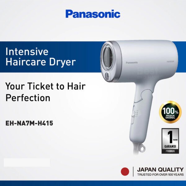 panasonic eh na7m h415 nanocare hairdryer 1600w light grey garansi resmi original