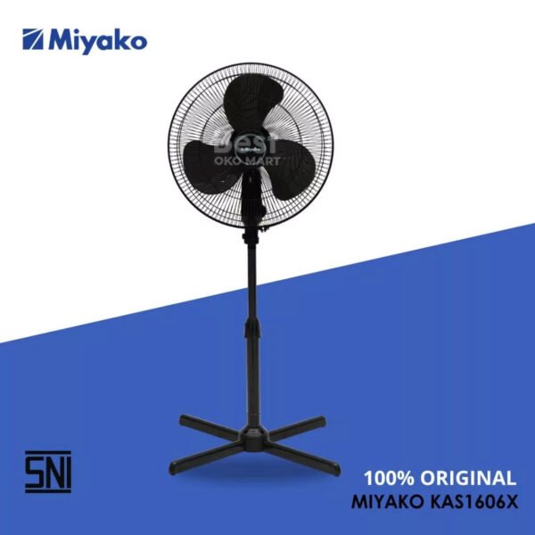 kipas angin miyako kas1606xgb jaring besi stand fan kaki silang kas 1606 x gb garansi resmi original