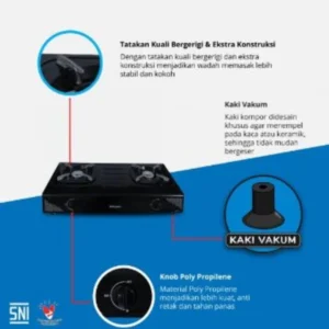 kompor gas miyako kg202ce 2 tungku tekanan rendah garansi resmi original