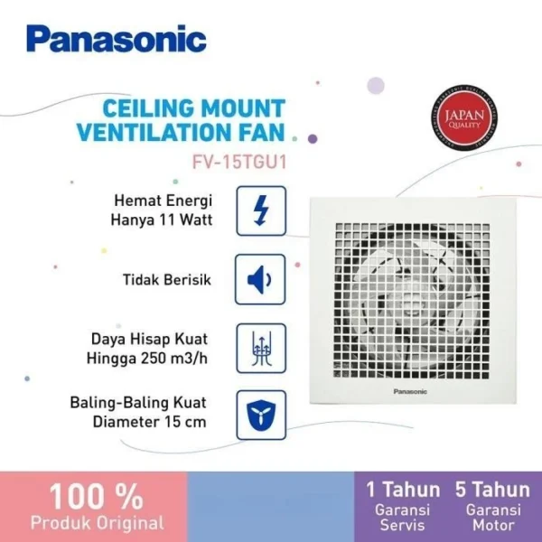 panasonic fv 15tgu1 w kipas ventilasi / ventilating fan garansi resmi original