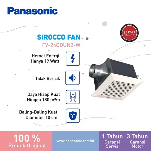panasonic fv 24cdun2 w kipas ventilasi / ventilating fan garansi resmi original