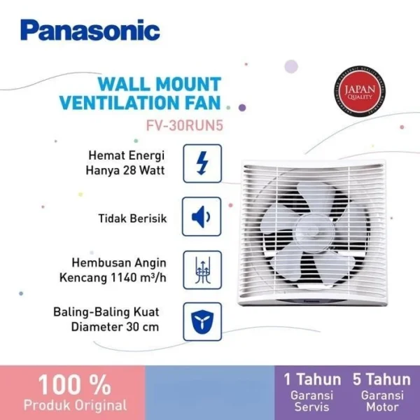 panasonic fv 30run5 w kipas ventilasi / ventilating fan garansi resmi origanal