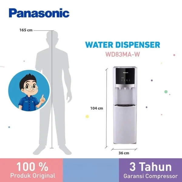 panasonic ny wdb83maw1 water dispenser bottom loading white garansi resmi original