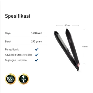 panasonic eh hv70 k415 hair straightener ceramic plate black garansi resmi original