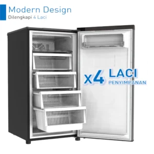 panasonic nr fz121s h no frost freezer 121l garansi resmi original