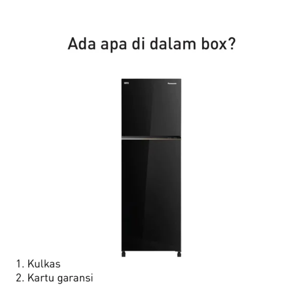 panasonic nr bb332q pk kulkas 2 pintu inverter + prime fresh black garansi resmi original