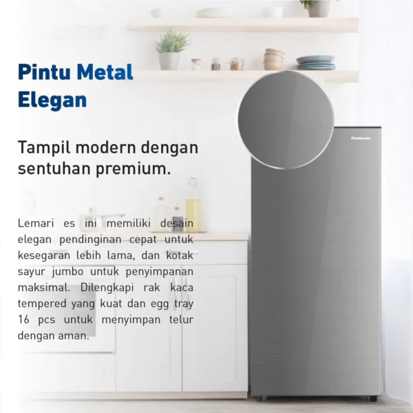 panasonic nr af171s h kulkas 1 pintu [155 l] grey garansi resmi original