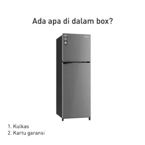 panasonic nr bb270v h kulkas 2 pintu top freezer + inverter grey garansi resmi original