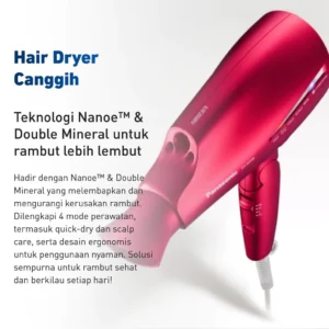 panasonic eh na98rp415 hair dryer nanoe series rouge pink garansi resmi original