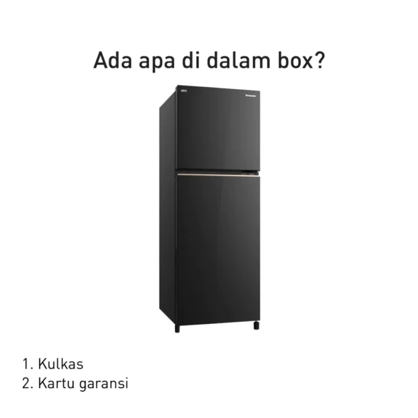 panasonic nr bb252q pk kulkas 2 pintu inverter + prime fresh black garansi resmi original