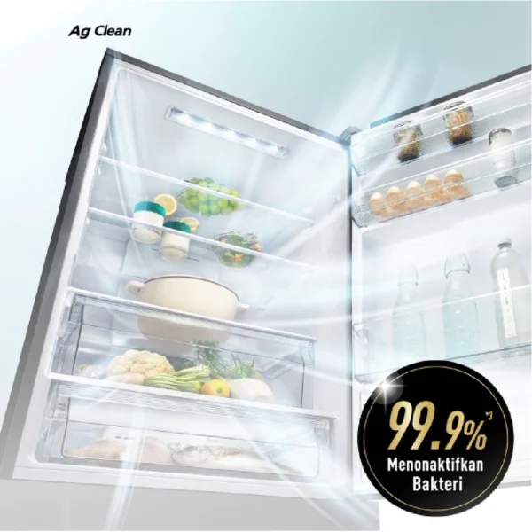 panasonic nr bx471cpkd kulkas 2 pintu inverter + prime fresh black garansi original resmi