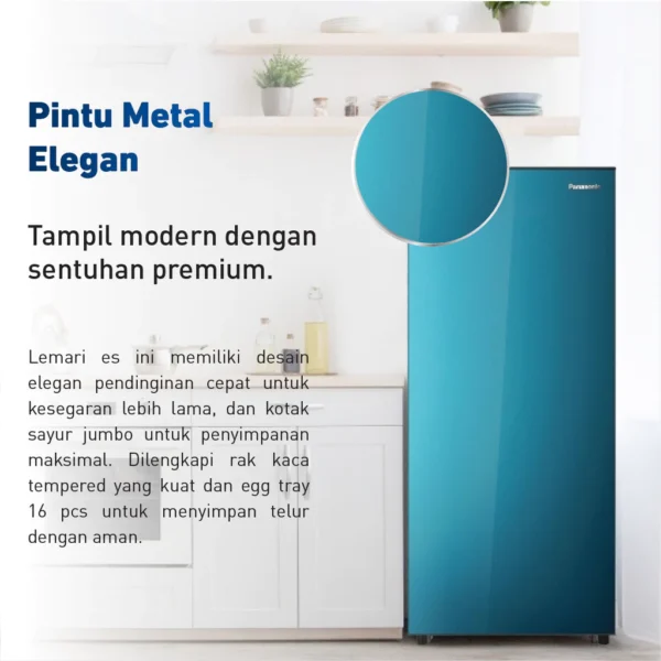 panasonic nr af191s a kulkas 1 pintu [164 l] blue garansi resmi original