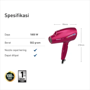 panasonic eh na98rp415 hair dryer nanoe series rouge pink garansi resmi original