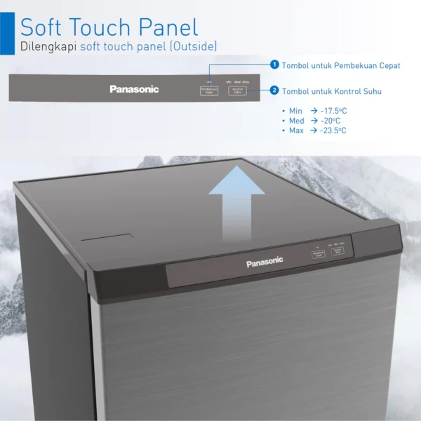 panasonic nr fz121s h no frost freezer 121l garansi resmi original