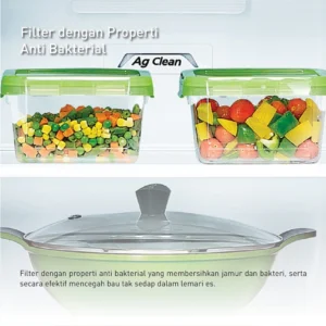 panasonic nr bb270v h kulkas 2 pintu top freezer + inverter grey garansi resmi original