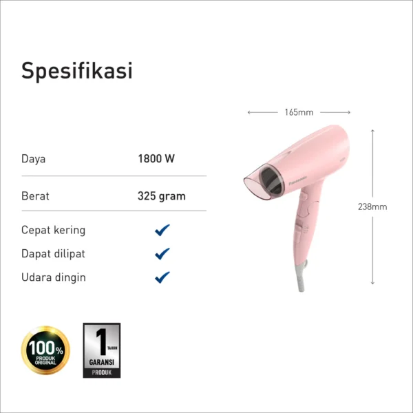 panasonic eh nd37 p415 hair dryer basic series pink garansi resmi original
