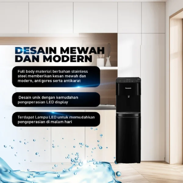 panasonic ny wdb91dask touchless water dispenser bottom loading black garansi resmi original