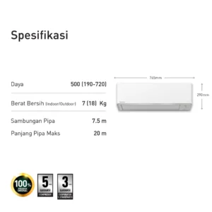 panasonic cs/cu ru7akj ac deluxe inverter nanoe x mark 2 [0.75 pk] garansi resmi original