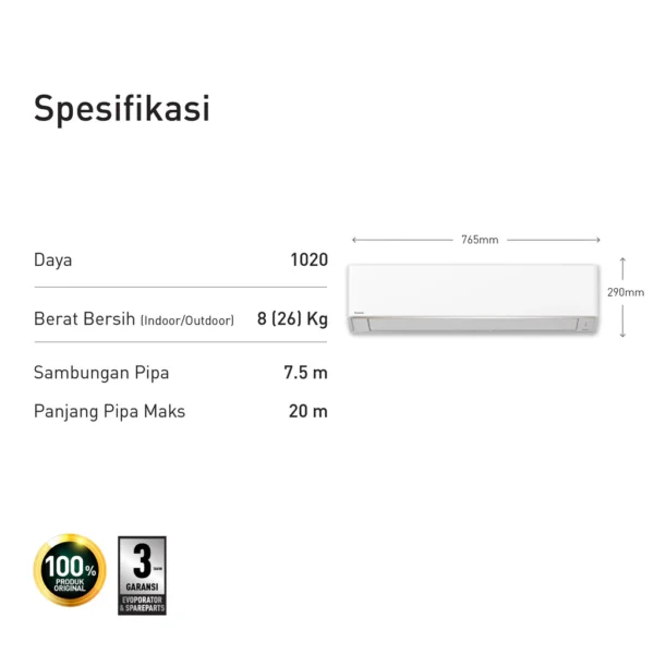 panasonic cs/cu pn12akj ac & purifier low voltage + nanoe x [1.5 pk] garansi resmi original