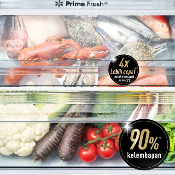 panasonic nr bx421bpkd kulkas 2 pintu inverter + prime fresh black garansi resmi original