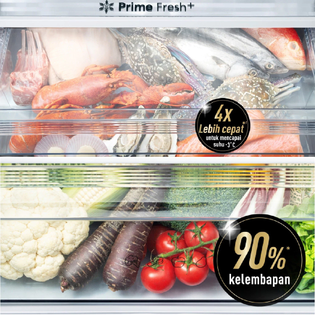 panasonic nr bx421bpkd kulkas 2 pintu inverter + prime fresh black garansi resmi original