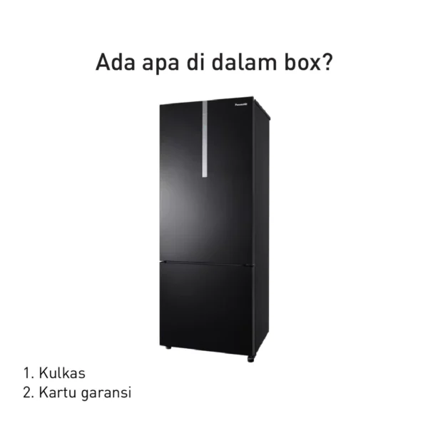 panasonic nr bx471cpkd kulkas 2 pintu inverter + prime fresh black garansi original resmi