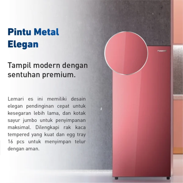 panasonic nr af191s r kulkas 1 pintu [164 l] red garansi resmi original