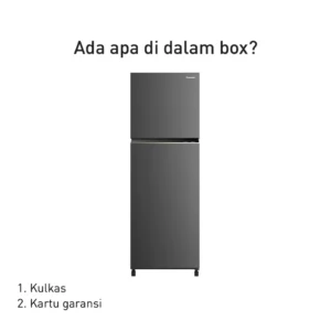 panasonic nr bb332q p kulkas 2 pintu inverter + prime fresh grey garansi resmi original