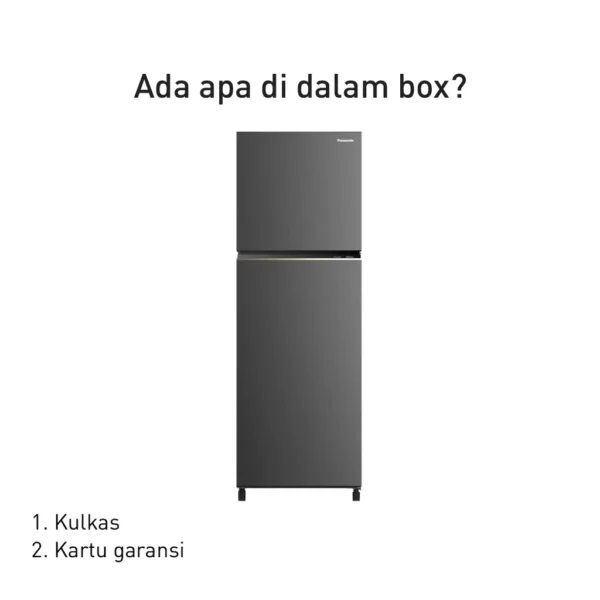 panasonic nr bb332q p kulkas 2 pintu inverter + prime fresh grey garansi resmi original