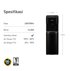 panasonic ny wdb91dask touchless water dispenser bottom loading black garansi resmi original